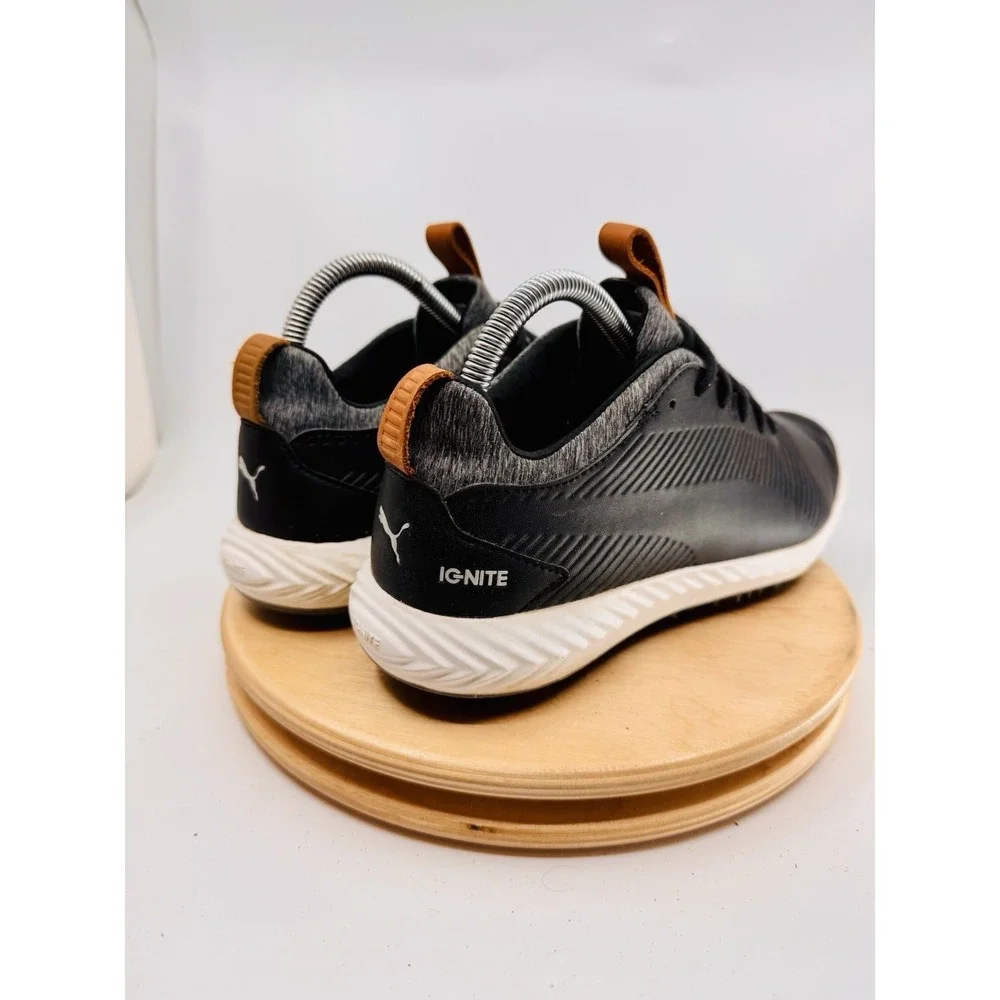 Puma Ignite Pwradapt Golf Shoes Mens 7‎ C Black Leather Spikes